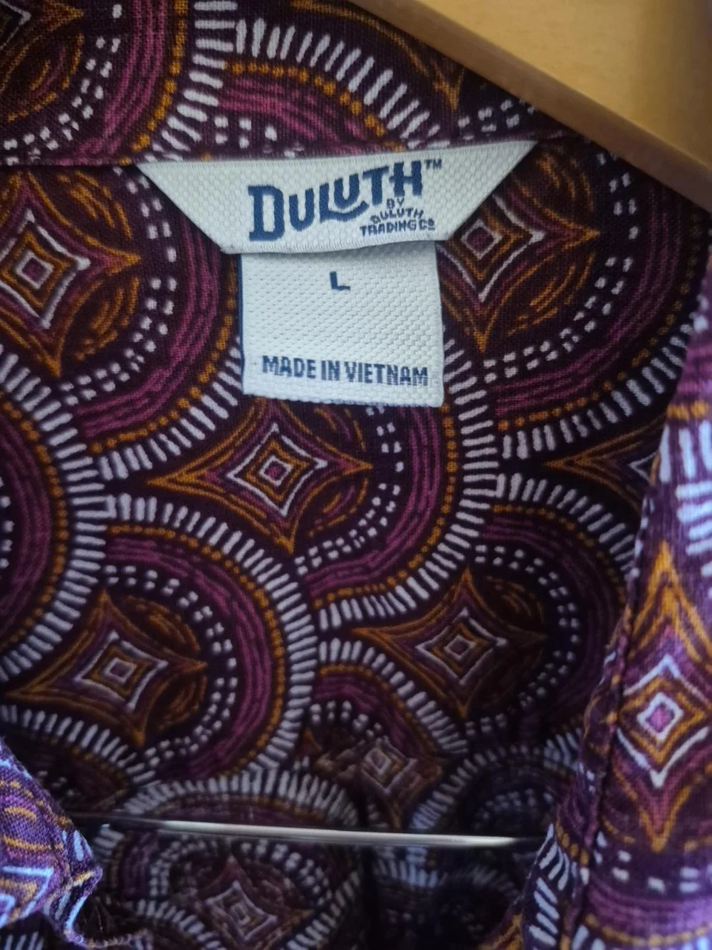 Duluth Trading Co Purple Printed Button-Down Shirt